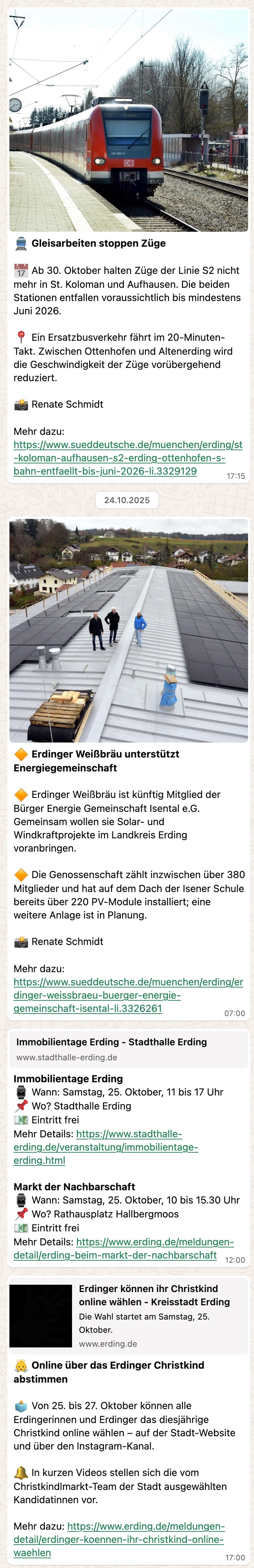 WhatsApp-Channel der Süddeutschen Zeitung für den Landkreis Erding